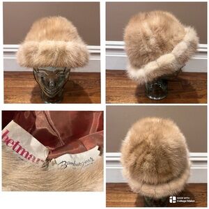Vintage Betmar mink fur hat sold by Bamberger's NJ department store.